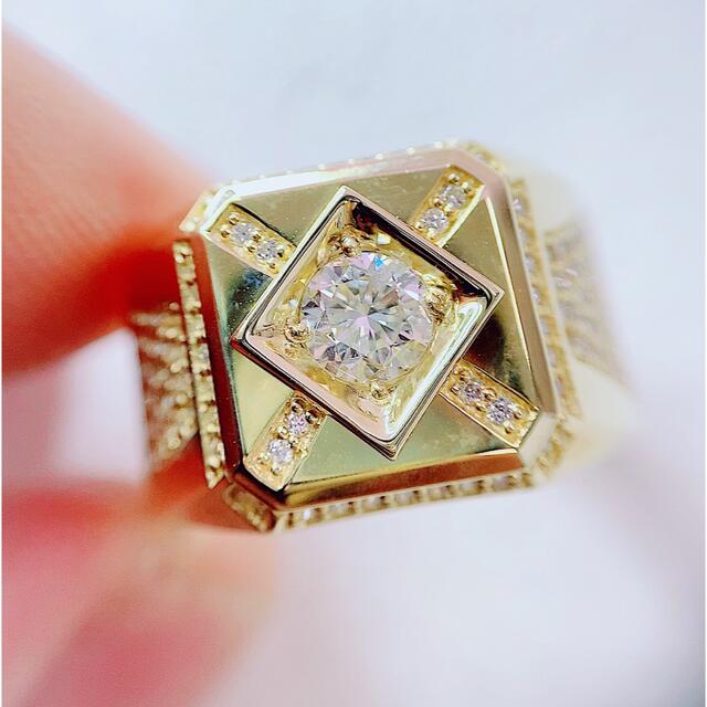 ★0.537ct★✨ダイヤ0.50ctダイヤK10印台ナットパヴェリング指輪 1