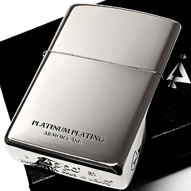 ZIPPO(ジッポー)の『送料無料』ZIPPO◇アーマープラチナチタン サイドアーマーロゴ◇重厚 ジッポ メンズのファッション小物(タバコグッズ)の商品写真