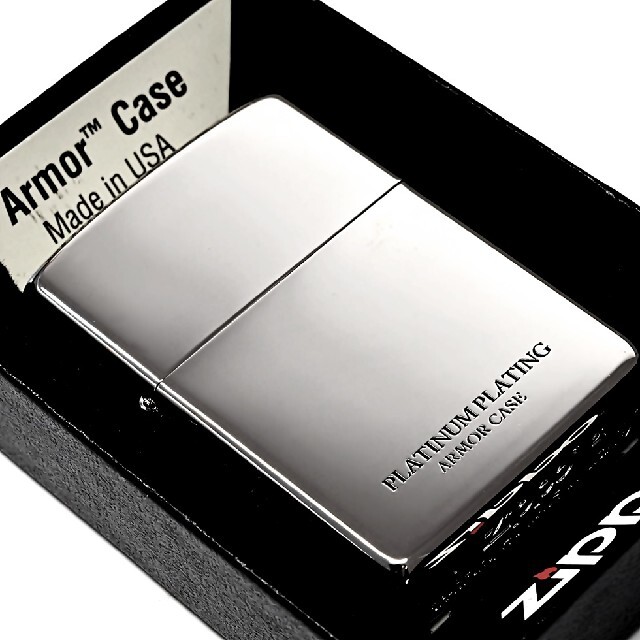 ZIPPO(ジッポー)の『送料無料』ZIPPO◇アーマープラチナチタン サイドアーマーロゴ◇重厚 ジッポ メンズのファッション小物(タバコグッズ)の商品写真