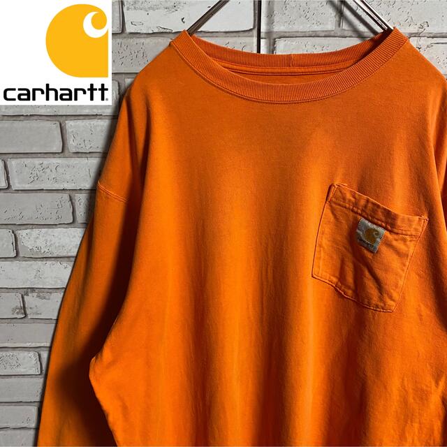 carhartt(カーハート)の90s 古着 カーハート ロゴタグ ポケットロンT ビッグシルエット ゆるだぼ メンズのトップス(Tシャツ/カットソー(七分/長袖))の商品写真