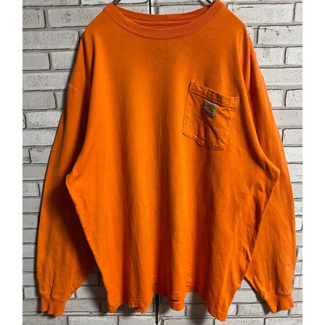 carhartt(カーハート)の90s 古着 カーハート ロゴタグ ポケットロンT ビッグシルエット ゆるだぼ メンズのトップス(Tシャツ/カットソー(七分/長袖))の商品写真