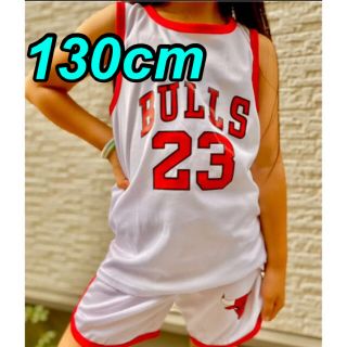 130cm 男女兼用❤️白Bulls メッシュ セットアップ (Tシャツ/カットソー)