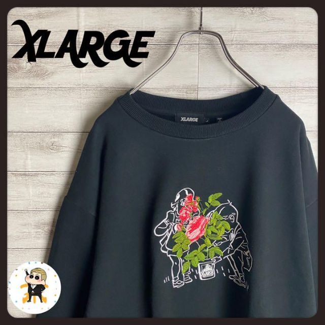 希少デザイン】X-LARGE☆刺繍ロゴ入りスウェット 肉厚 ゴリラポッド