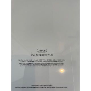iPad Air 10.9inch第4世代 Wi-Fi 256GB スカイブルー-