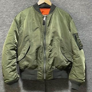 アルファインダストリーズ(ALPHA INDUSTRIES)の★希少レアタグ★ 90sヴィンテージ MA-1 アルファ USA製　Lサイズ　(ミリタリージャケット)