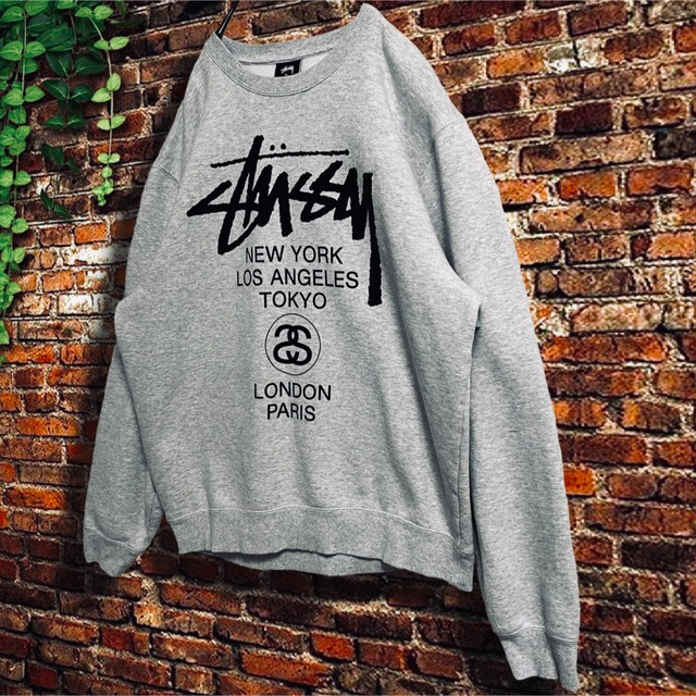 スウェット L グレー STUSSY ワールドツアー - スウェット