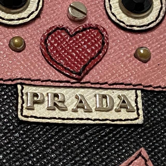 PRADA(プラダ)のプラダ 携帯電話ケース - 黒×白×ピンク スマホ/家電/カメラのスマホアクセサリー(モバイルケース/カバー)の商品写真