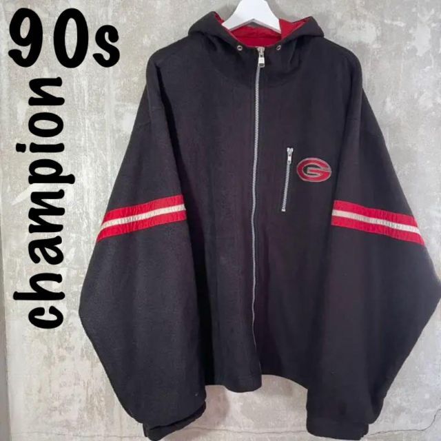 90sCHAMPION VINTAGE FLEECE HOODIE JACKET - ミリタリージャケット