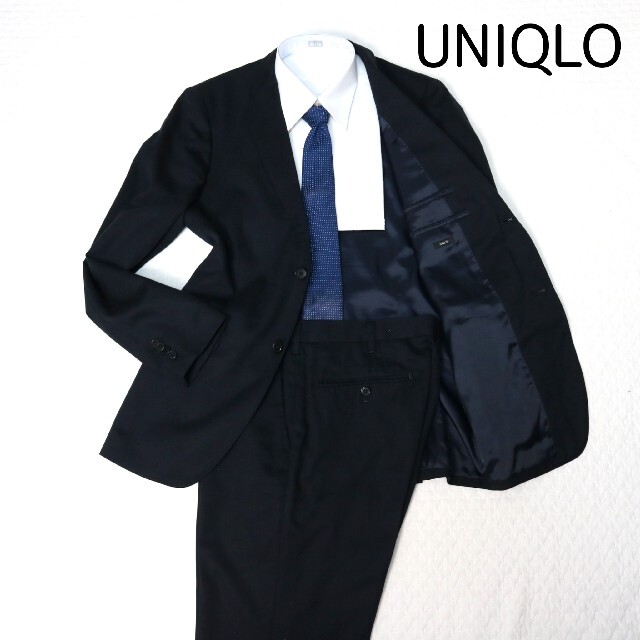 UNIQLO - 【UNIQLO ユニクロ】セットアップ ビジネススーツ ブラック