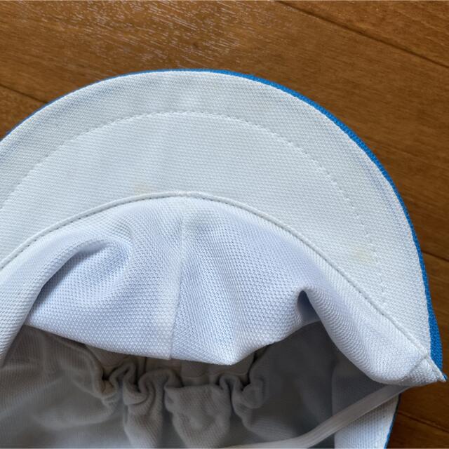 カラー帽子　青×白