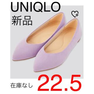 ユニクロ(UNIQLO)の22.5 UNIQLO 靴　パンプス　フラットシューズ　フラット　パープル　新品(ハイヒール/パンプス)