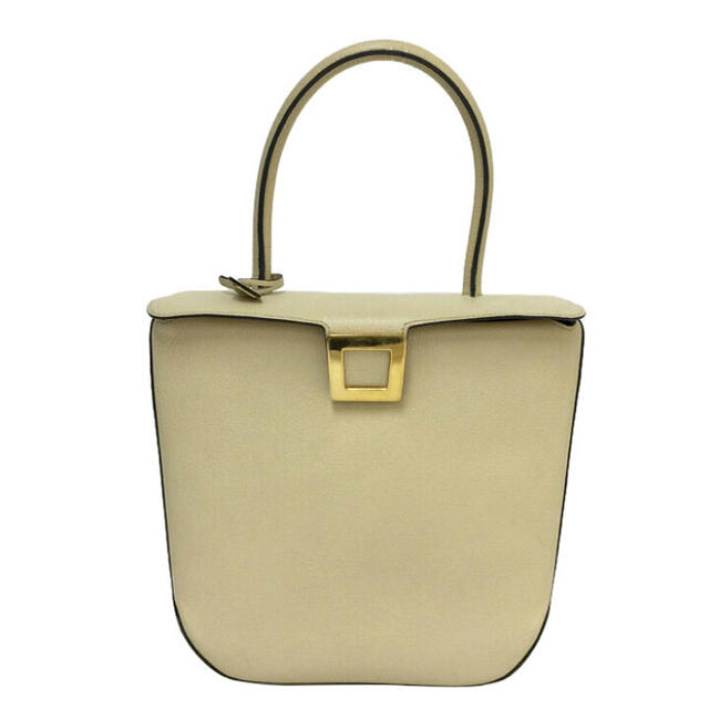 【美品】デルボー DELVAUX ハンドバッグ クリーム レザー