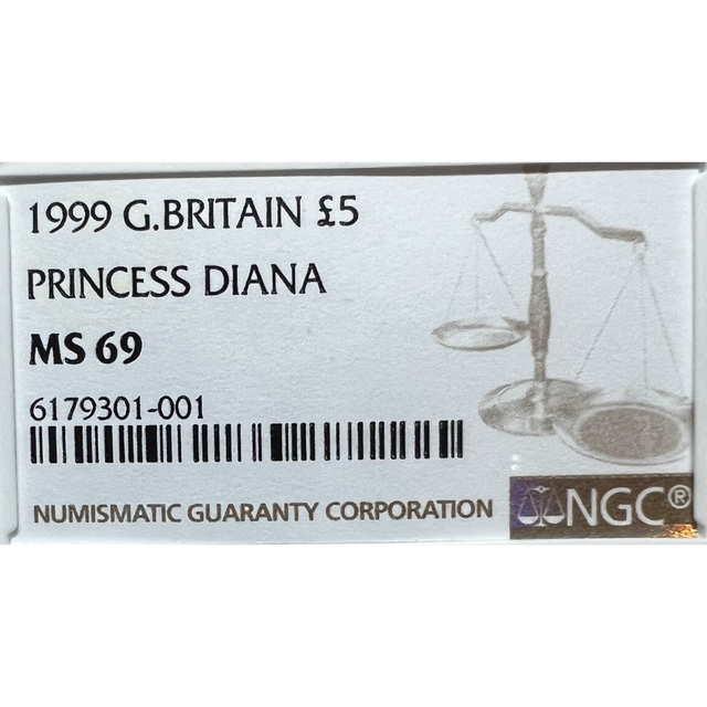 【NGC 準最高鑑定】 1999年 イギリス 5ポンド プリンセス ダイアナ