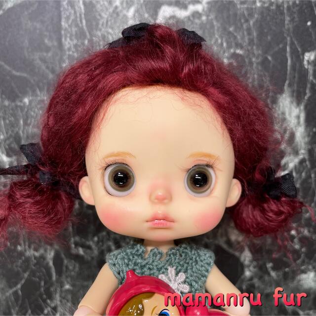 blythe _wm-647ルビーワイン⭐️チベットラムウィッグ