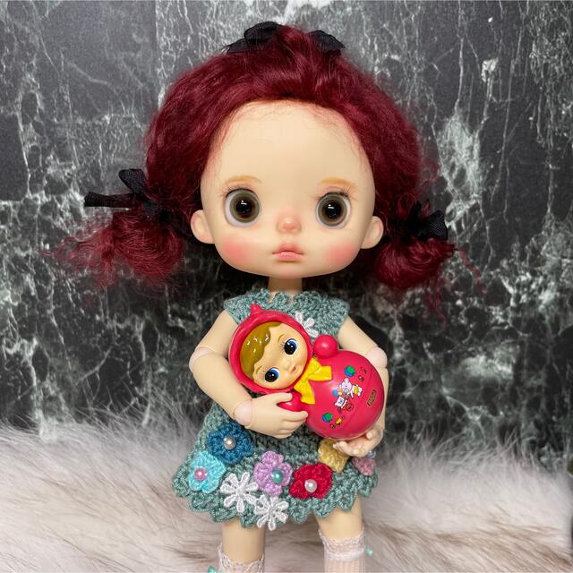 blythe _wm-647ルビーワイン⭐️チベットラムウィッグ