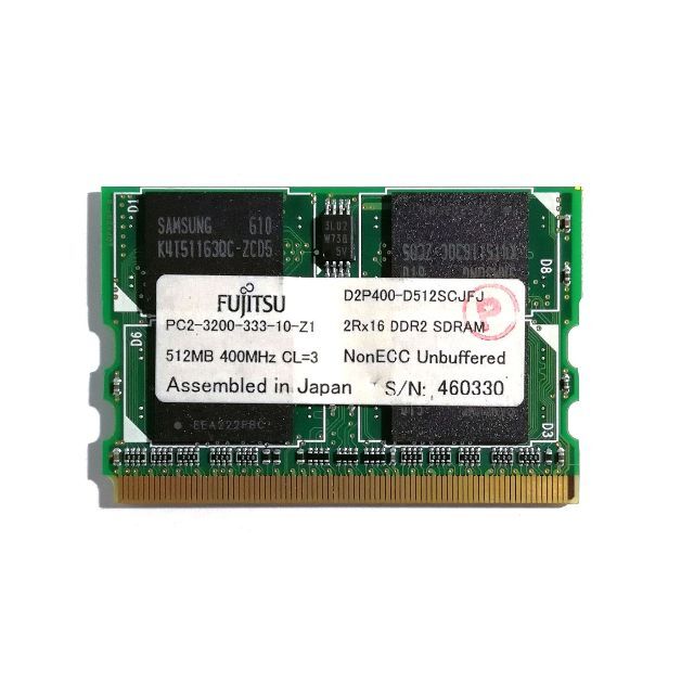 スマホ/家電/カメラDDR2 Micro-DIMM 512MB 1枚 計512MB [D2M#2]