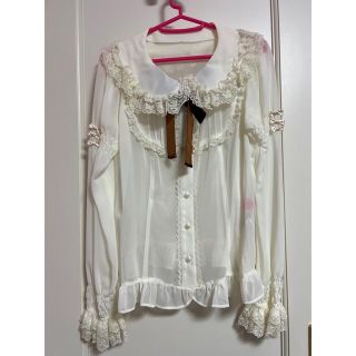 1回着用美品☆Angelic Prettyシフォンブラウス(アイボリー)-eastgate.mk