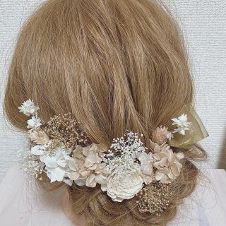 髪飾り　ヘッドドレス　ドライフラワー　ヘッドパーツ(ヘアアクセサリー)