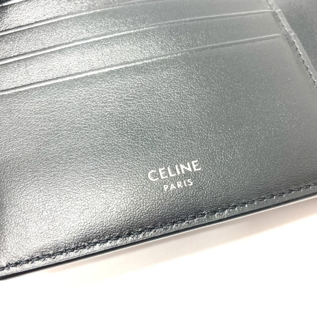 セリーヌ CELINE バイフォールドウォレット 10C873DME ロゴ 2つ折り財布 レザー ブラック