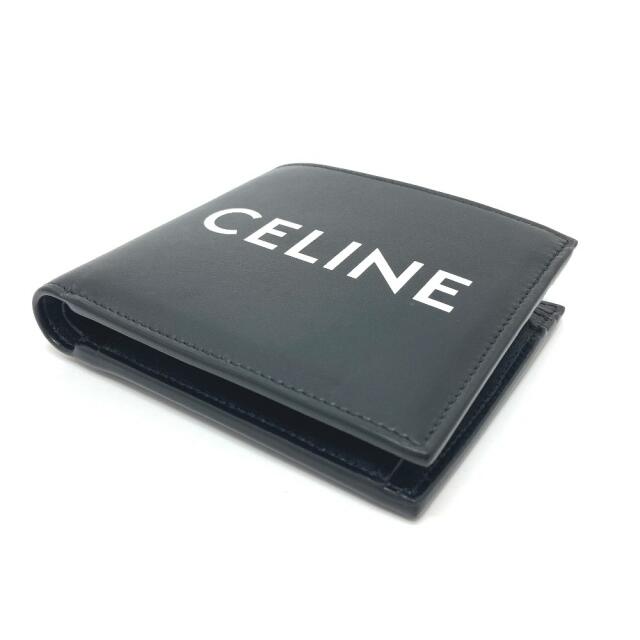 セリーヌ CELINE バイフォールドウォレット 10C873DME ロゴ 2つ折り財布 レザー ブラック