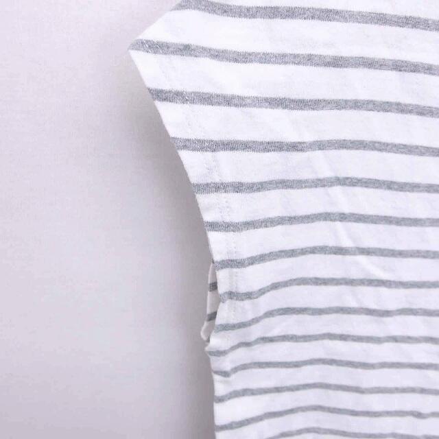 nano・universe(ナノユニバース)のナノユニバース カットソー Tシャツ ボーダー ボートネック 半袖 グレー 白 レディースのトップス(カットソー(半袖/袖なし))の商品写真