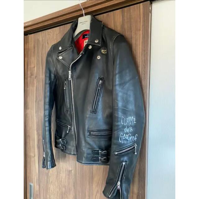 Lewis Leathers(ルイスレザー)のルイスレザー コムデギャルソン ライトニング 36 メンズのジャケット/アウター(ライダースジャケット)の商品写真