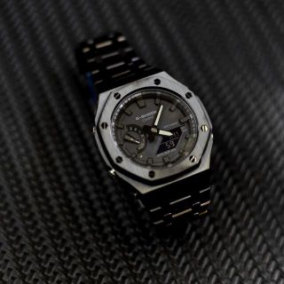 カシオ(CASIO)の黒メタルケース G-SHOCKカスタム第六世代GA-2100-1AJF(腕時計(アナログ))