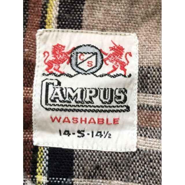 美品 50s CAMPUS オープンカラー ボックス ウールシャツ 50年代 - 2