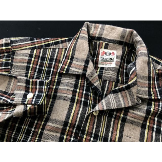 美品 50s CAMPUS オープンカラー ボックス ウールシャツ 50年代 - 4