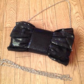 スパンコールパーティーバッグ ブラック(クラッチバッグ)