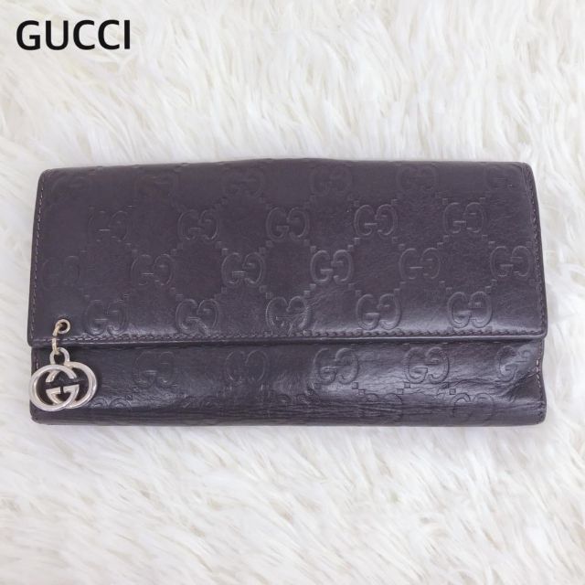 グッチ 長財布 二つ折り シマ レザー GG柄 ブラウン udghoshdaily.com
