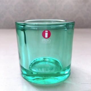 イッタラ(iittala)のイッタラ　キビ　KIVI   キャンドルホルダー　初期　旧ロゴ　 ライトグリーン(置物)