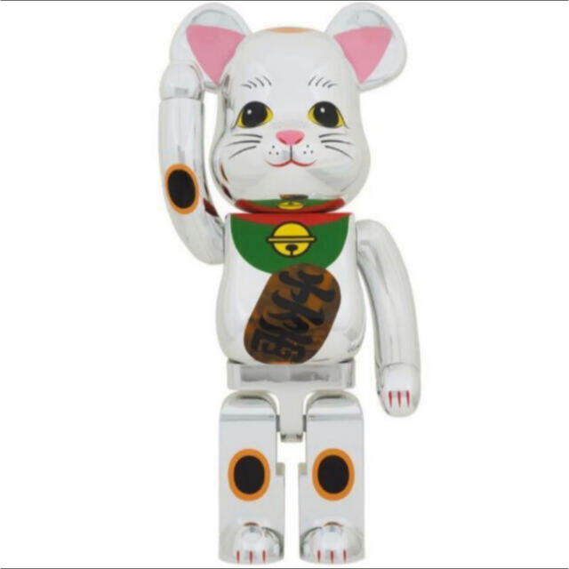 BE@RBRICK 招き猫 銀メッキ 発光 1000％