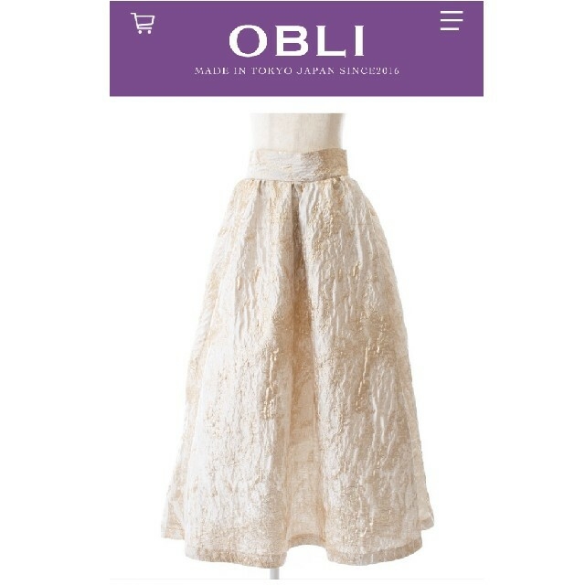 お買い得モデル OBLI オブリ 箔ジャガード スカートDrawer SEVEN TEN ロングスカート