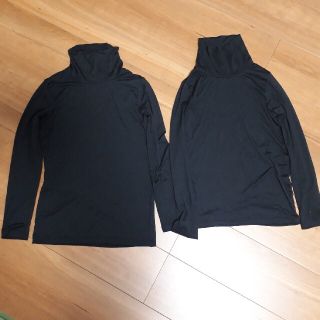 ユニクロ(UNIQLO)のみい様専用ユニクロ　ヒートテック　ハイネック　キッズ140センチ　黒　2枚セット(下着)