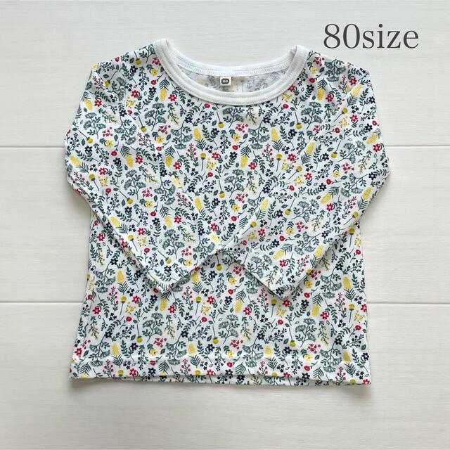 西松屋(ニシマツヤ)のTシャツ ロンT ♡ 80サイズ 花柄 キッズ/ベビー/マタニティのベビー服(~85cm)(Ｔシャツ)の商品写真