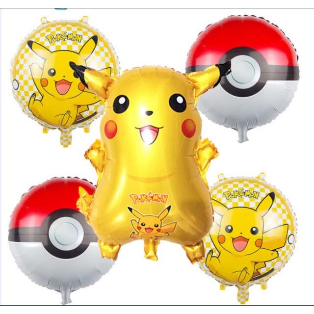 大人気ポケモン バルーン ピカチュウ バルーン　風船　5点セット　誕生日飾り エンタメ/ホビーのおもちゃ/ぬいぐるみ(キャラクターグッズ)の商品写真