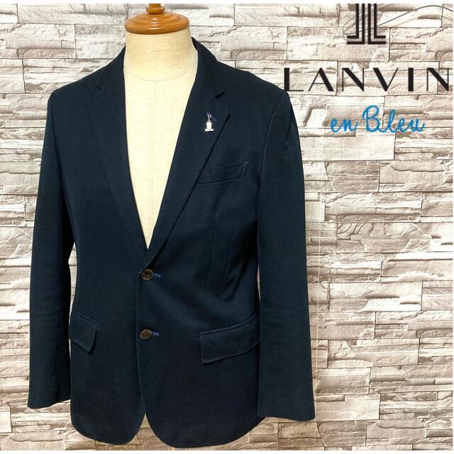 LANVIN en Bleu(ランバンオンブルー)の【ランバン LANVIN 】春夏用 ジャケット ロゴチャーム付 48サイズ メンズのジャケット/アウター(テーラードジャケット)の商品写真