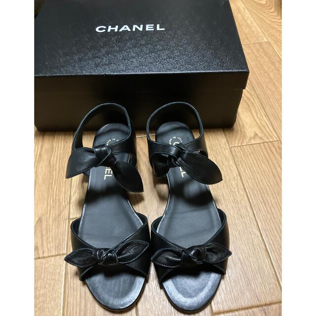 シャネル CHANEL リボンサンダル 新品-