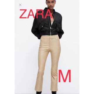 ザラ(ZARA)の新品定価4590円ZARA コーティングミニフレアレギンスM(9-11号)(カジュアルパンツ)