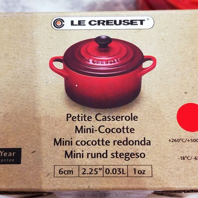 LE CREUSET(ルクルーゼ)のル・クルーゼ ミニココット オレンジ  陶器製  新品未使用 インテリア/住まい/日用品のキッチン/食器(食器)の商品写真