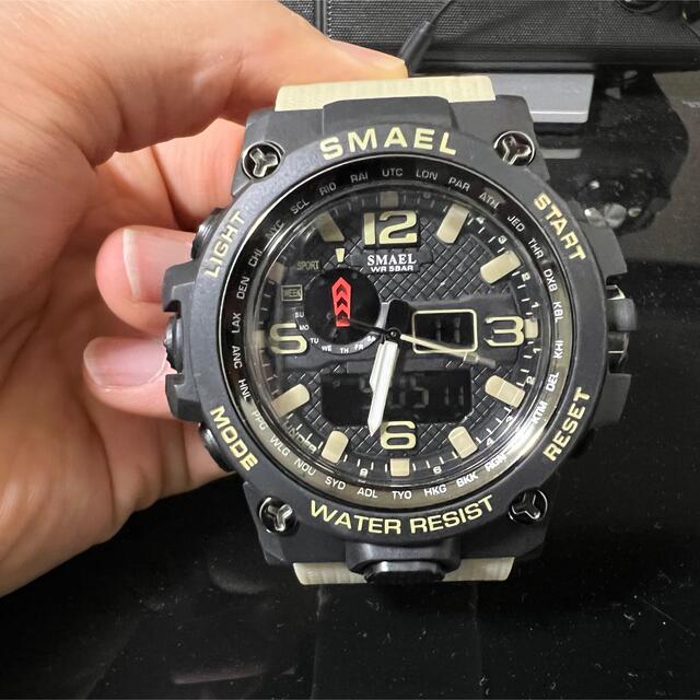即日発送Smael-メンズ腕時計,デュアルディスプレイアナログデジタルLED メンズの時計(腕時計(デジタル))の商品写真