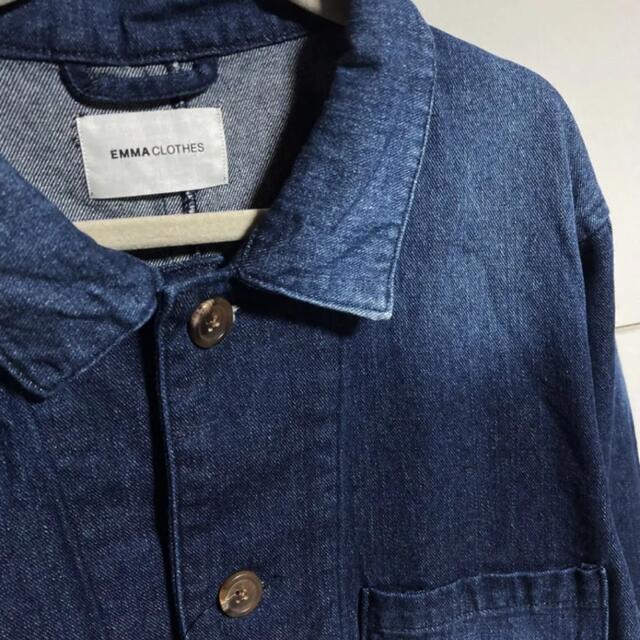 新品 定価16280円 エマクローズ デニム コート ジャケット ヴィンテージ メンズのジャケット/アウター(ステンカラーコート)の商品写真