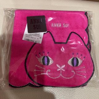 アナスイ(ANNA SUI)のANNA SUI タオルハンカチ　猫　ピンク(ハンカチ)