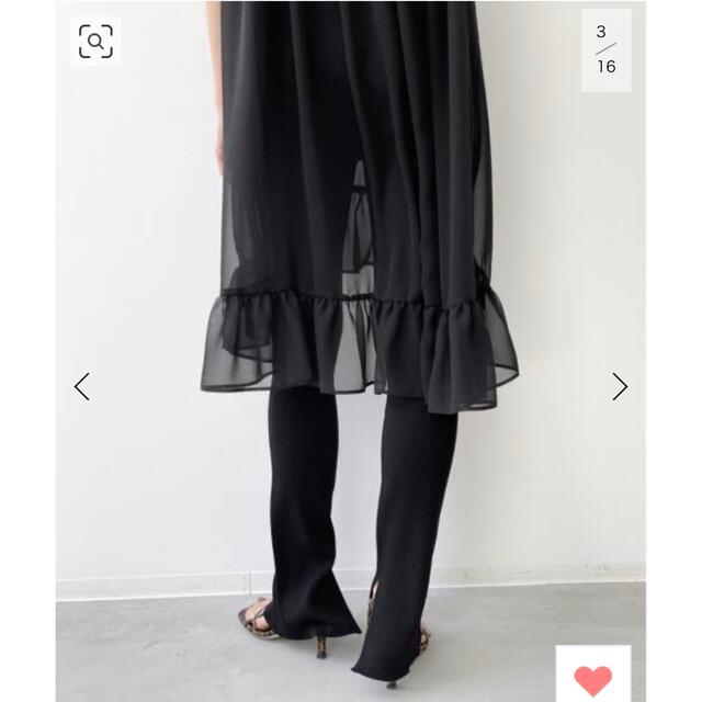 L'Appartement DEUXIEME CLASSE(アパルトモンドゥーズィエムクラス)の新品 未使用★アパルトモン 今季 RIB LEGGINGS パンツ 黒　スリット レディースのパンツ(カジュアルパンツ)の商品写真