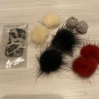 ファー　ハンドメイド　ピアス　パーツ　セット(各種パーツ)