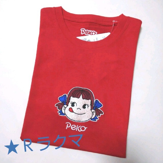 サンリオ(サンリオ)のペコちゃん Ｔシャツ 男女兼用 レッド刺繍 Msize【新品・タグ付き】 エンタメ/ホビーのおもちゃ/ぬいぐるみ(キャラクターグッズ)の商品写真