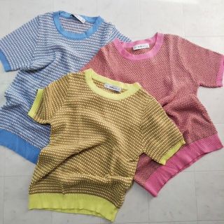 ザラ(ZARA)の新品【ZARA】半袖 ニット 3点セット セーター トップス ボーダー ドット(ニット/セーター)