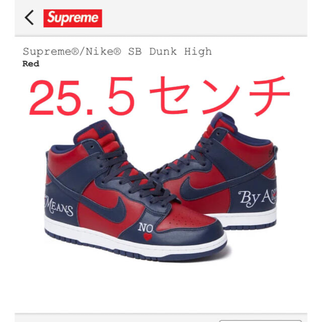 Supreme Nike SB Dunk High シュプリームナイキ 25.5