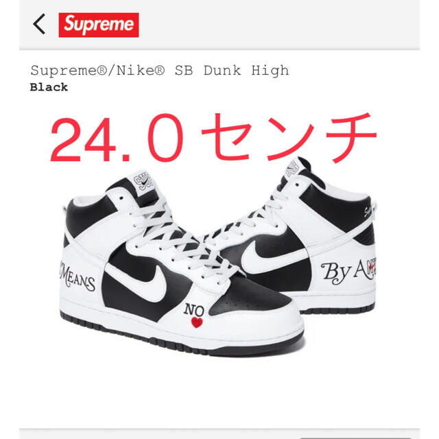 Supreme Nike SB Dunk High シュプリームナイキ 24.0 - スニーカー